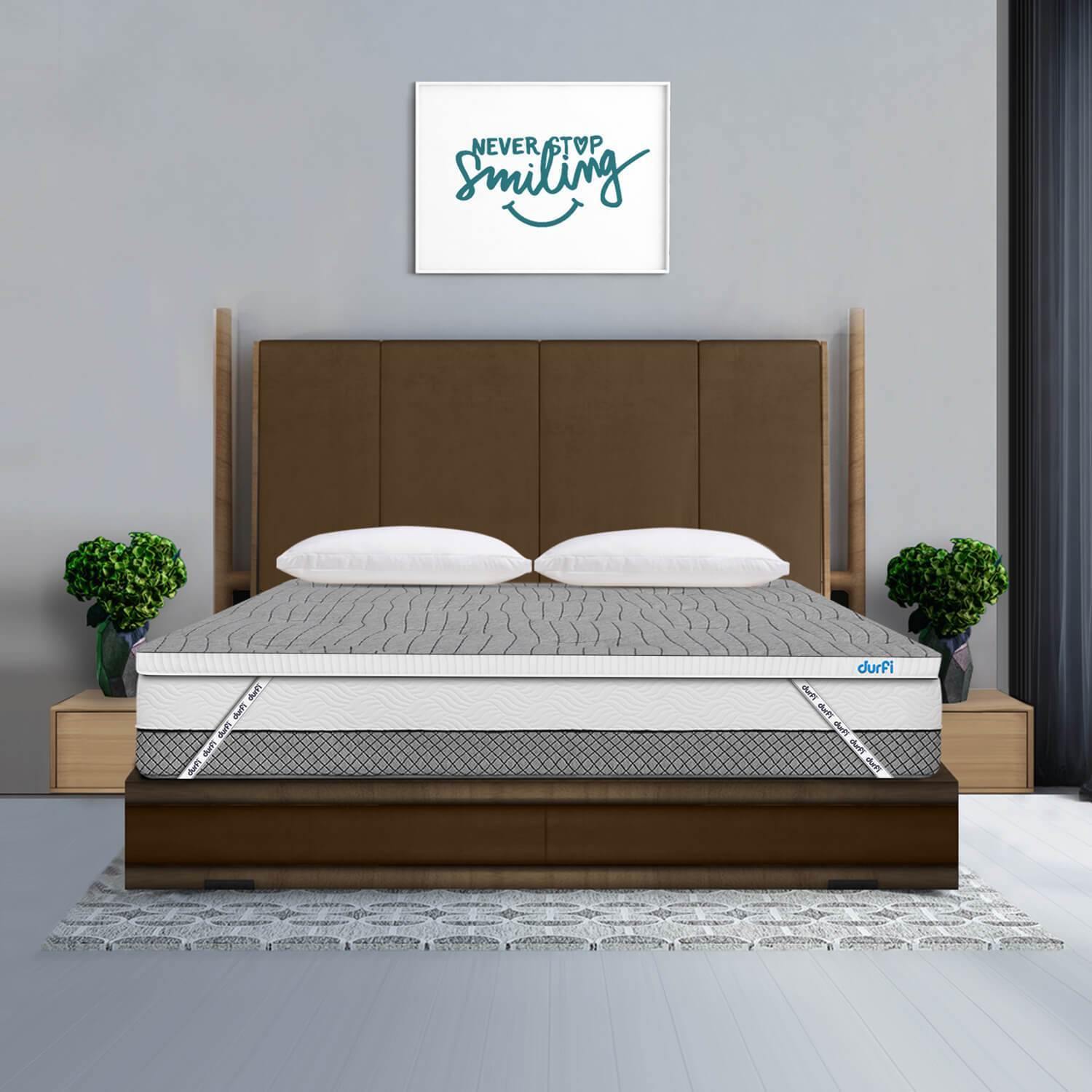 Buy Mattress Topper Memory Foam with Anti-Bacterial Fabric - Durfi